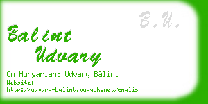 balint udvary business card